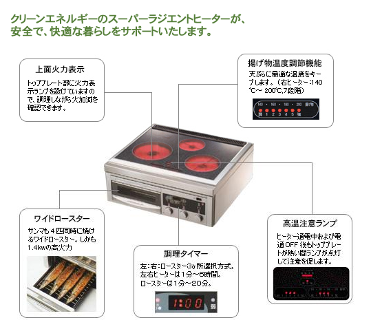 MFGスーパーラジエントヒーター　炭火焼　かまど焼き